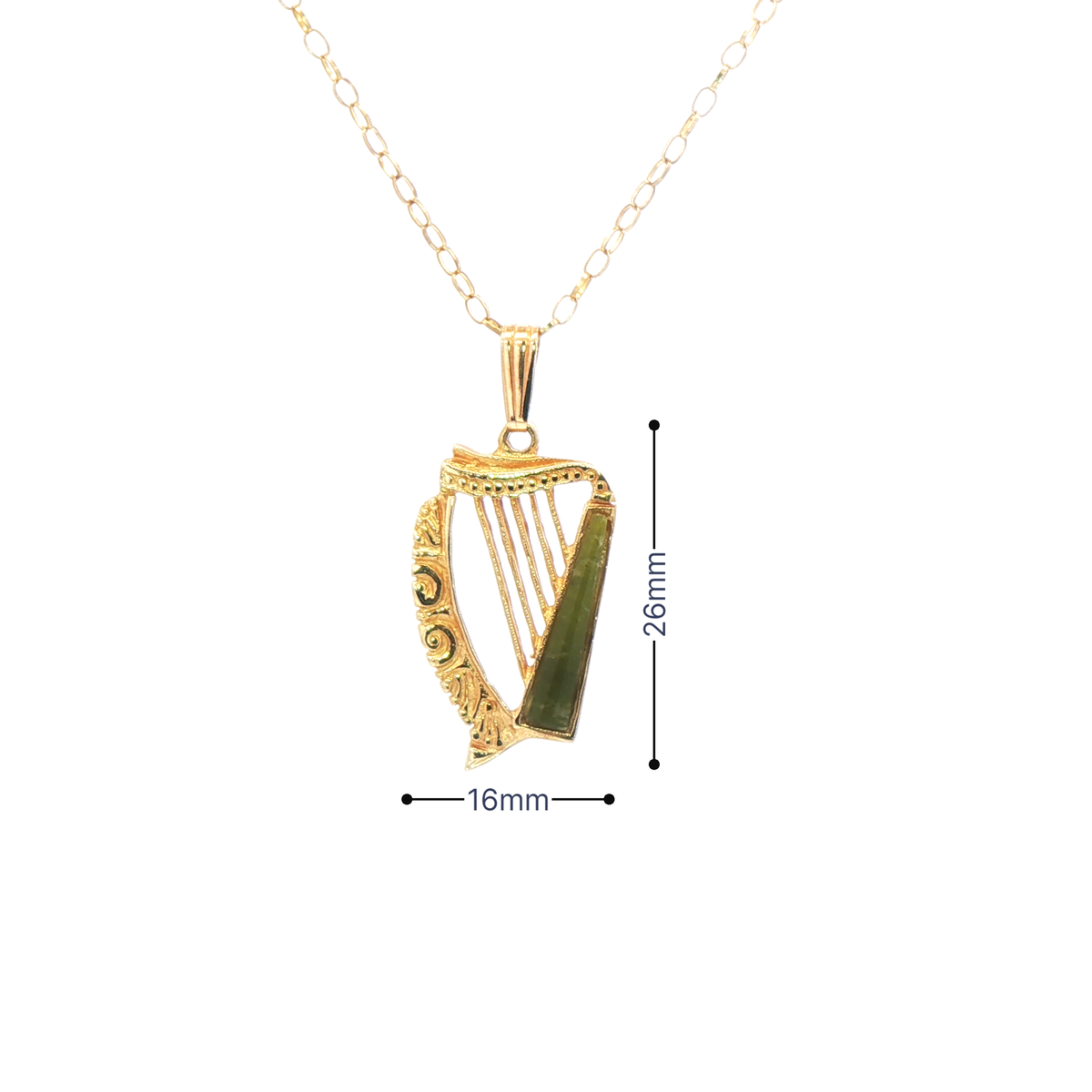 Connemara Marble Harp Pendant