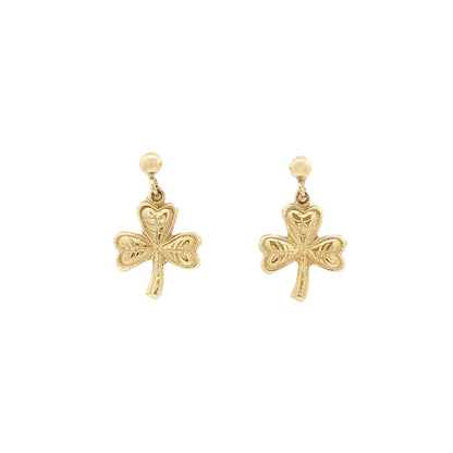 Small Ball Stud Shamrock Drop Earrings