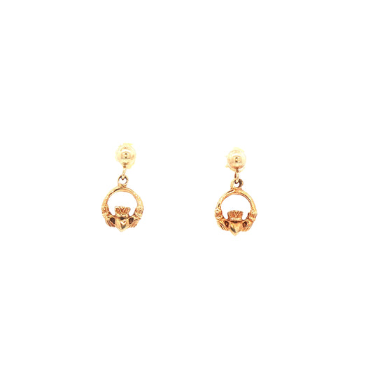 Small Claddagh Drop Earrings