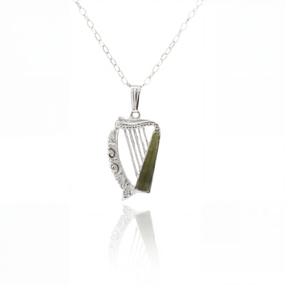 Connemara Marble Harp Pendant