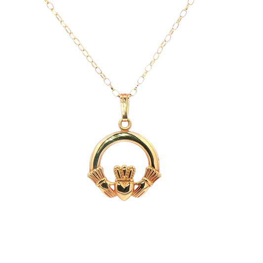 Traditional Claddagh Pendant on Chain