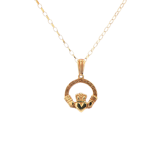 Elegant Art Deco Claddagh Pendant