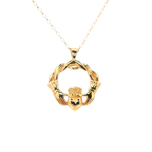 Claddagh Twist Pendant & Chain