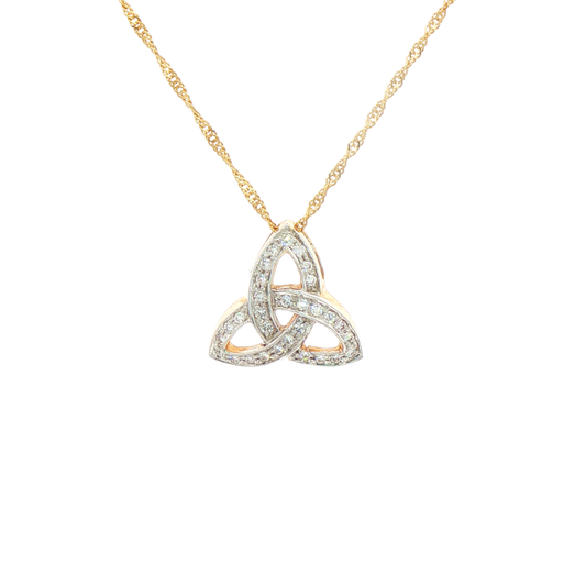 Trinity Knot Natural Diamond Cluster Pendant