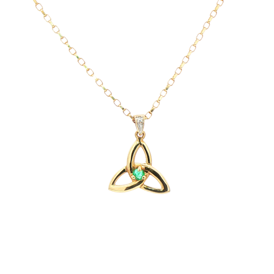 Trinity Knot Emerald Pendant