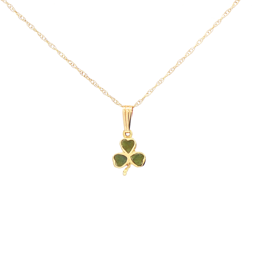 Delicate Shamrock Connemara Marble Pendant