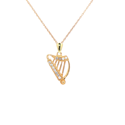 Harp Pendant with Brilliant Cut Natural Diamonds