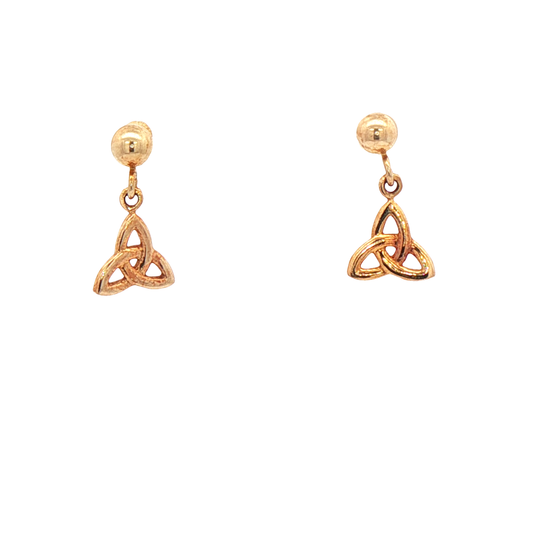 Delicate Celtic Trinity Knot Drop Earrings