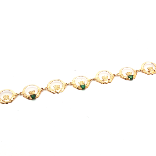 Emerald Set Claddagh Bracelet
