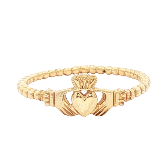 Signature Claddagh with Beaded Band Ring