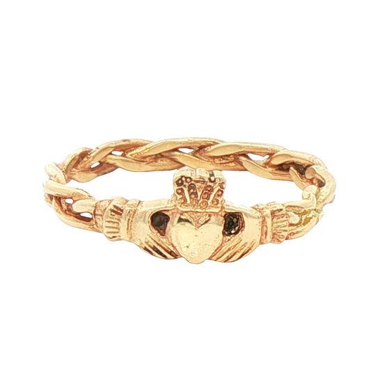 Claddagh Ring with Interwoven Band. Irish Tradition, Love, Loyalty, and Friendship