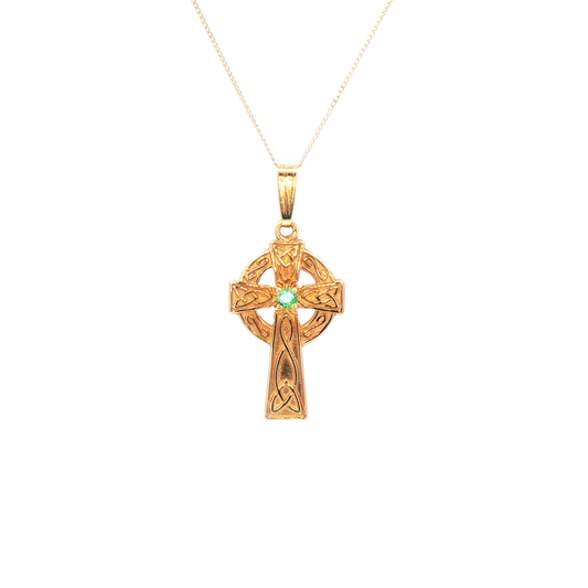 Celtic Cross with Emerald