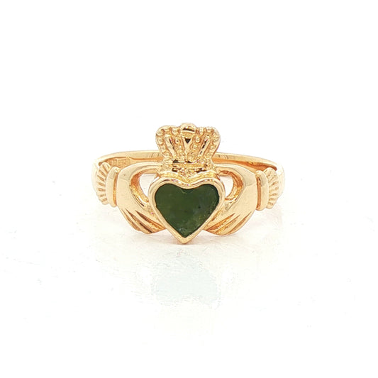 Connemara Marble Heart Shape Claddagh Ring