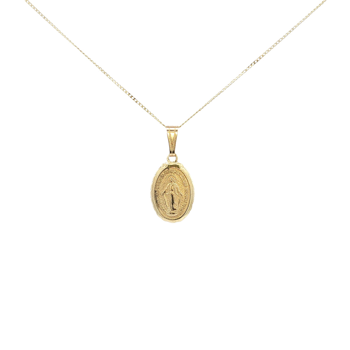 Petite Oval Miraculous Medal with Scallop Edging