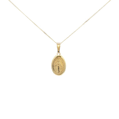 Petite Oval Miraculous Medal with Scallop Edging