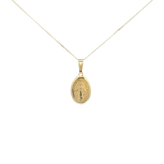 Petite Oval Miraculous Medal with Scallop Edging