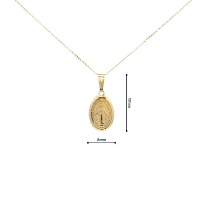 Petite Oval Miraculous Medal with Scallop Edging