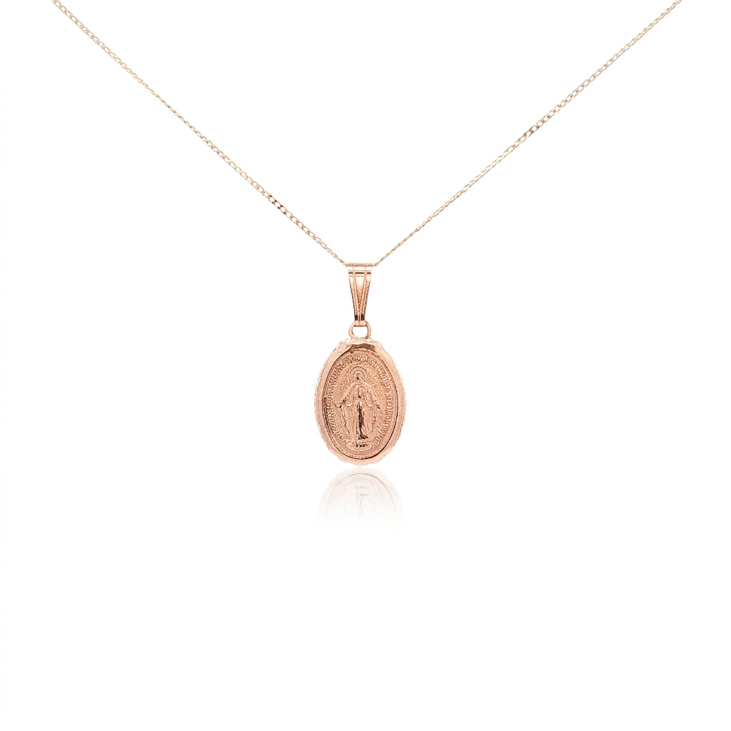 Petite Oval Miraculous Medal with Scallop Edging