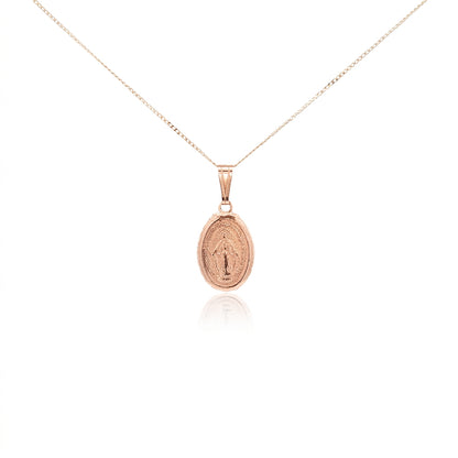 Petite Oval Miraculous Medal with Scallop Edging
