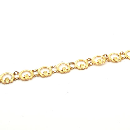 Multi Plain Claddagh Link Bracelet