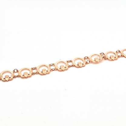 Multi Plain Claddagh Link Bracelet