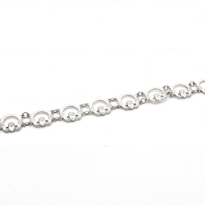 Multi Plain Claddagh Link Bracelet