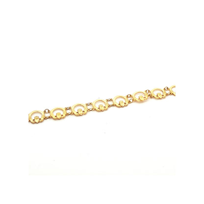Multi Plain Claddagh Link Bracelet