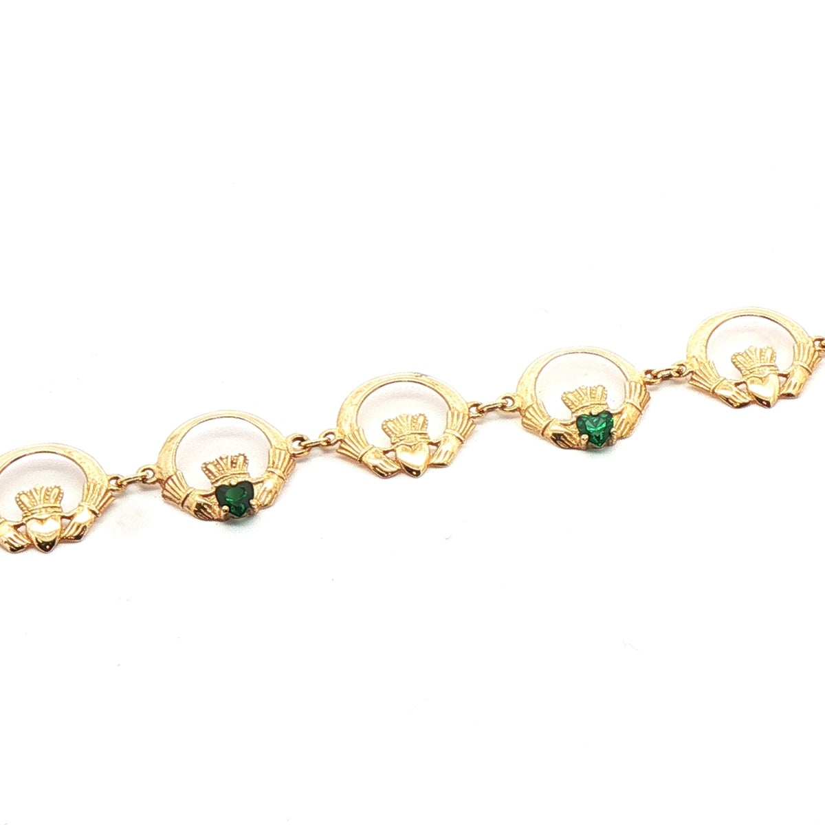 Multi Claddagh Bracelet with Emeralds