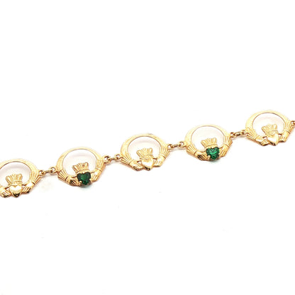 Multi Claddagh Bracelet with Emeralds
