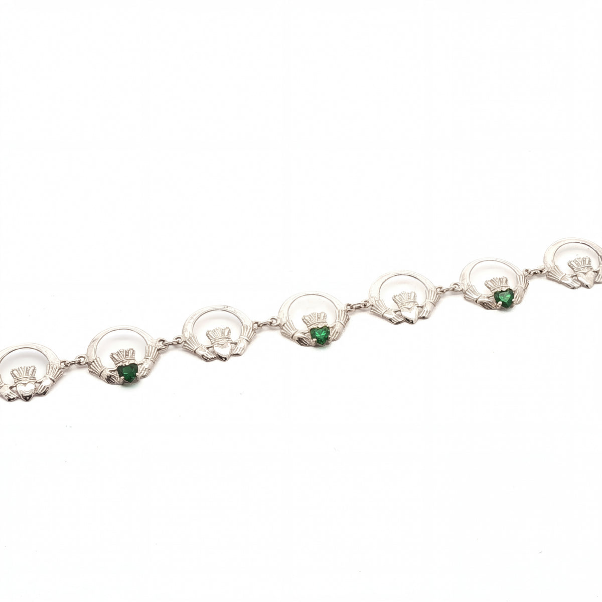 Multi Claddagh Bracelet with Emeralds