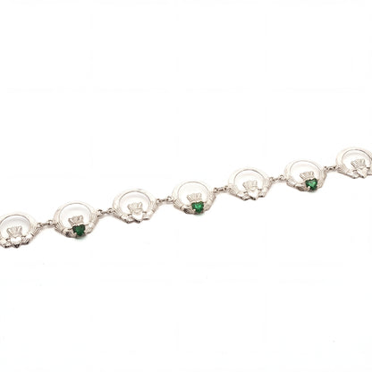 Multi Claddagh Bracelet with Emeralds