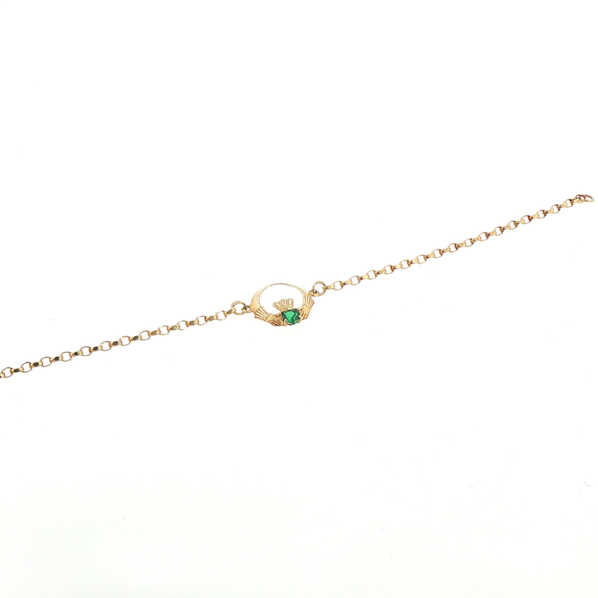 Single Claddagh with Emerald Bracelet
