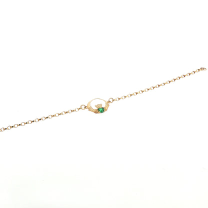 Single Claddagh with Emerald Bracelet