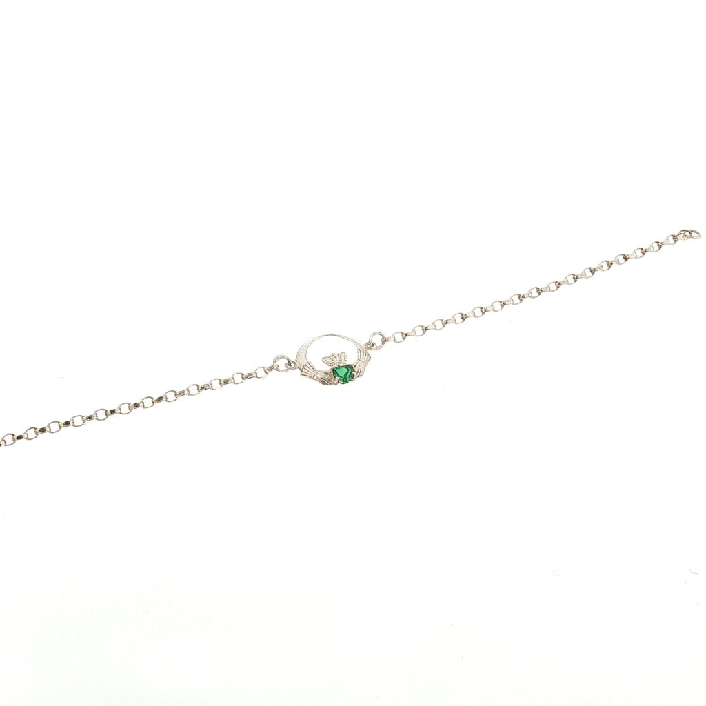 Single Claddagh with Emerald Bracelet