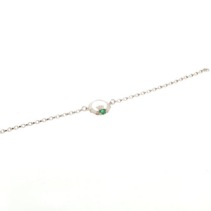 Single Claddagh with Emerald Bracelet