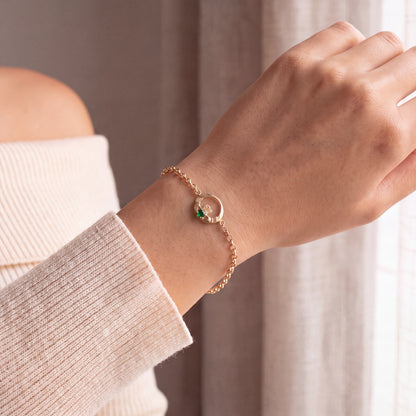Single Claddagh with Emerald Bracelet