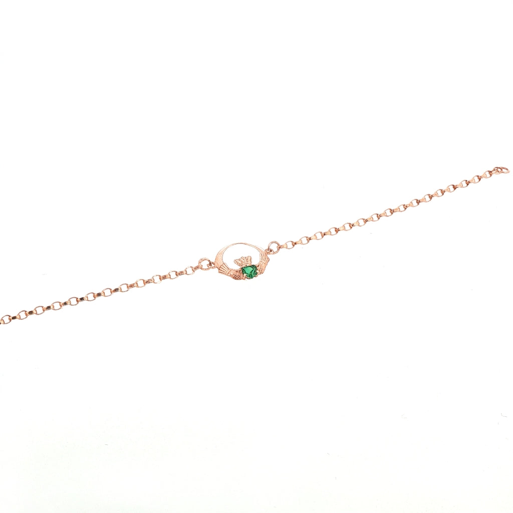 Single Claddagh with Emerald Bracelet