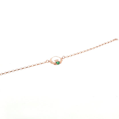 Single Claddagh with Emerald Bracelet