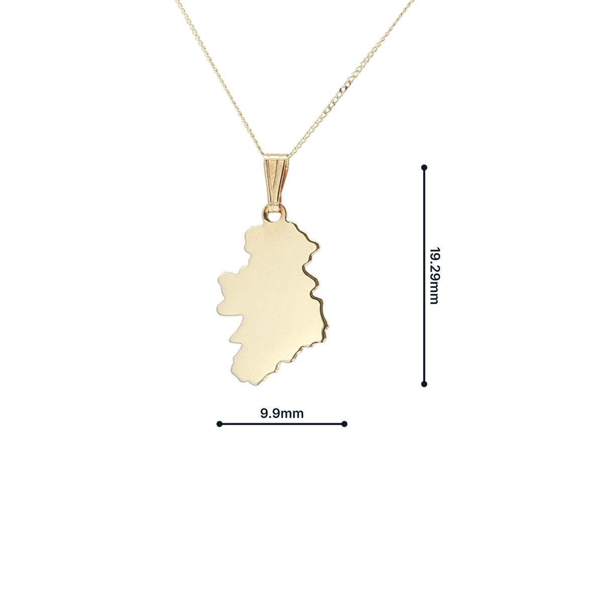 Petite Plain Map of Ireland Pendant