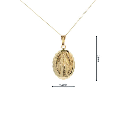 Scalloped Oval Medium Miraculous Medal Pendant