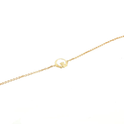 Ladies Single Plain Claddagh Chain Bracelet