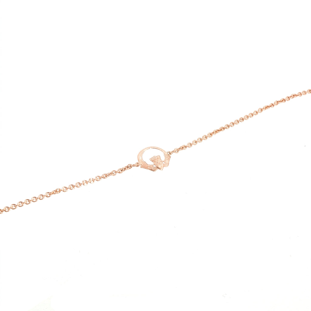 Ladies Single Plain Claddagh Chain Bracelet
