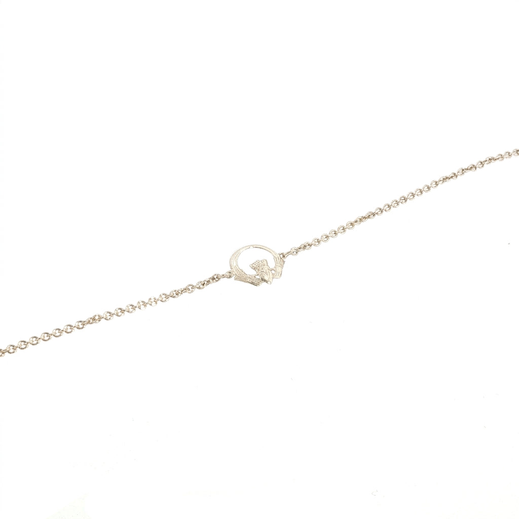 Ladies Single Plain Claddagh Chain Bracelet