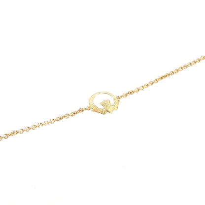 Ladies Single Plain Claddagh Chain Bracelet