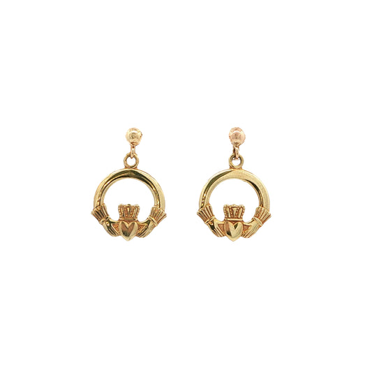 Claddagh Ball Stud Drop Earrings