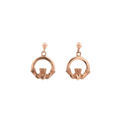 Claddagh Ball Stud Drop Earrings