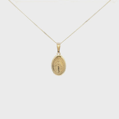 Petite Oval Miraculous Medal with Scallop Edging